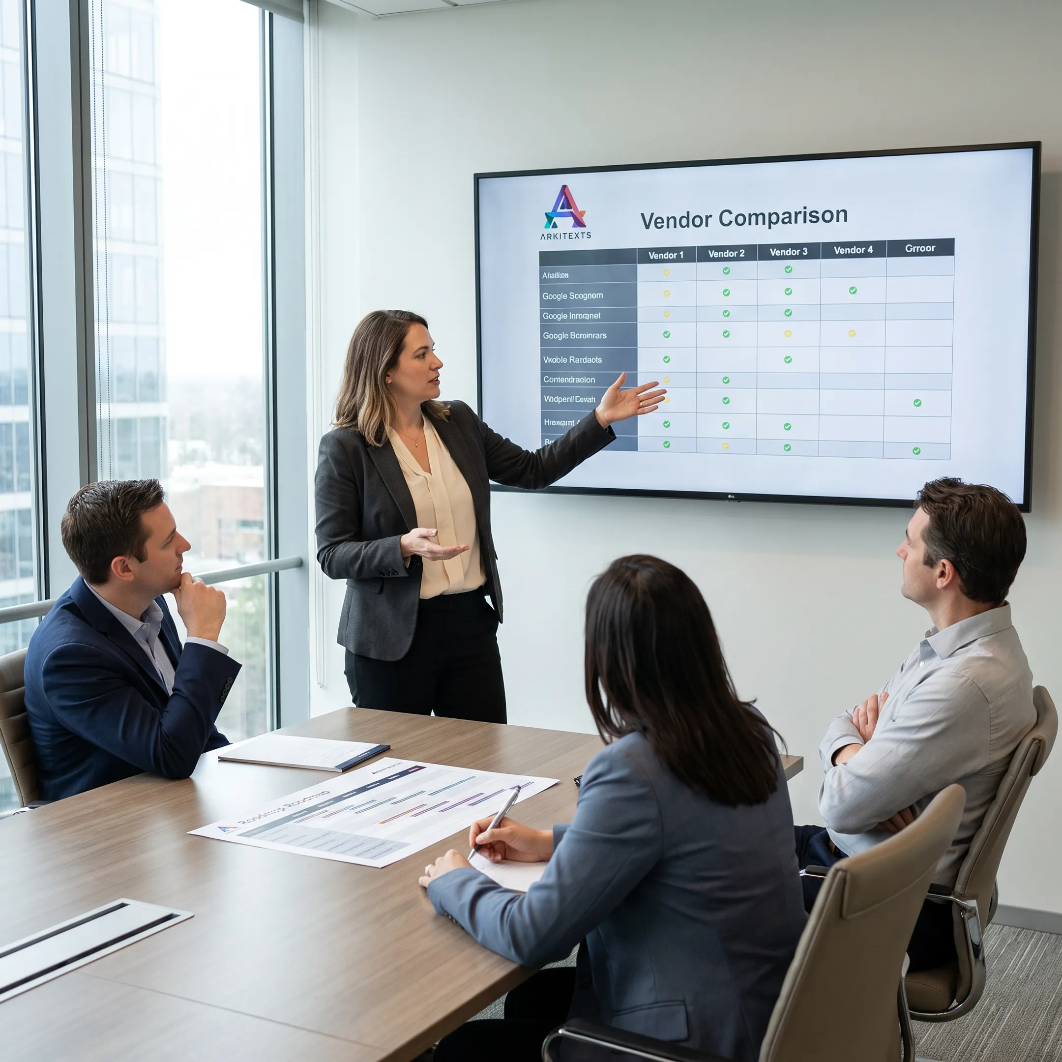 Advisor presenting a technology strategy to business leaders