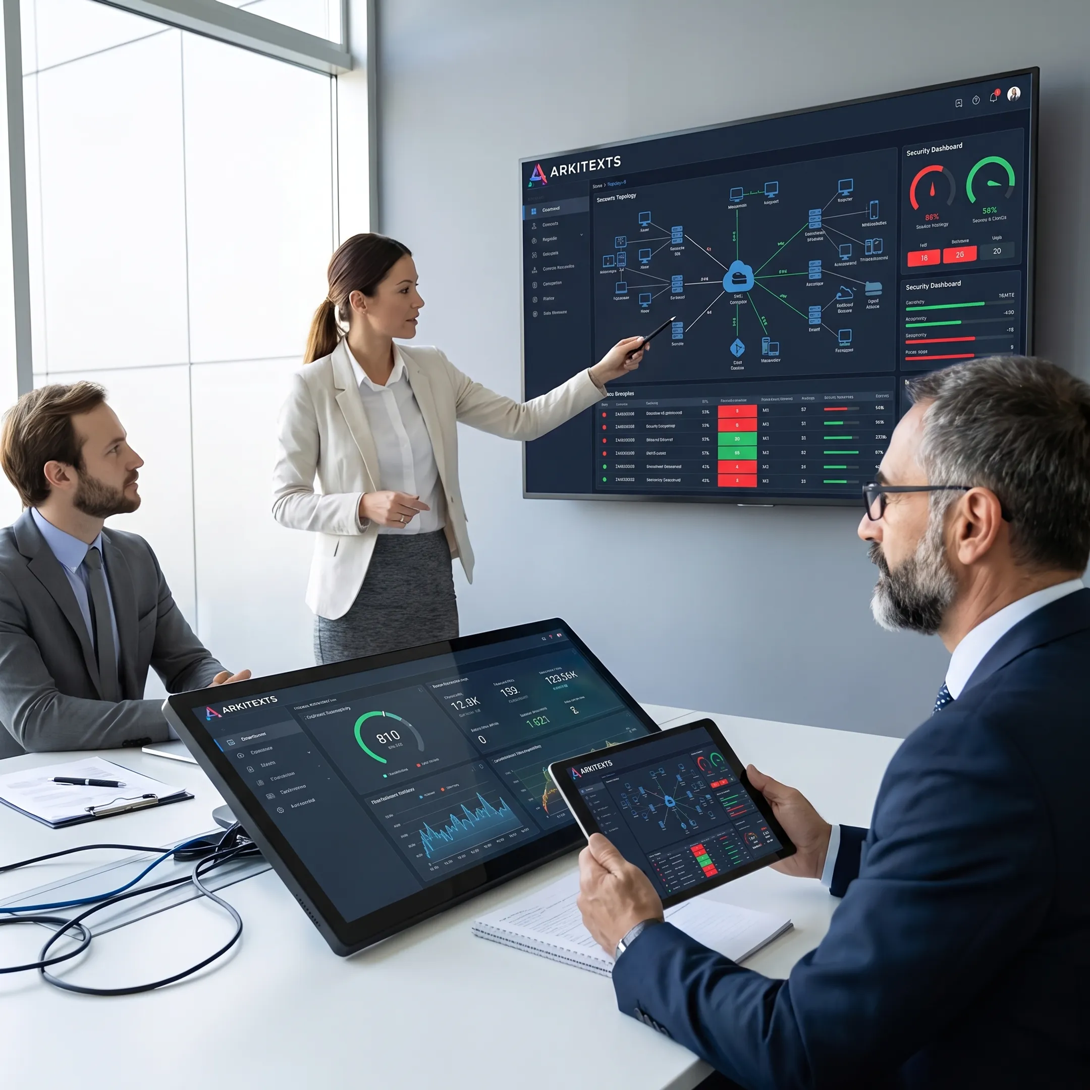 Business team discussing managed IT strategy