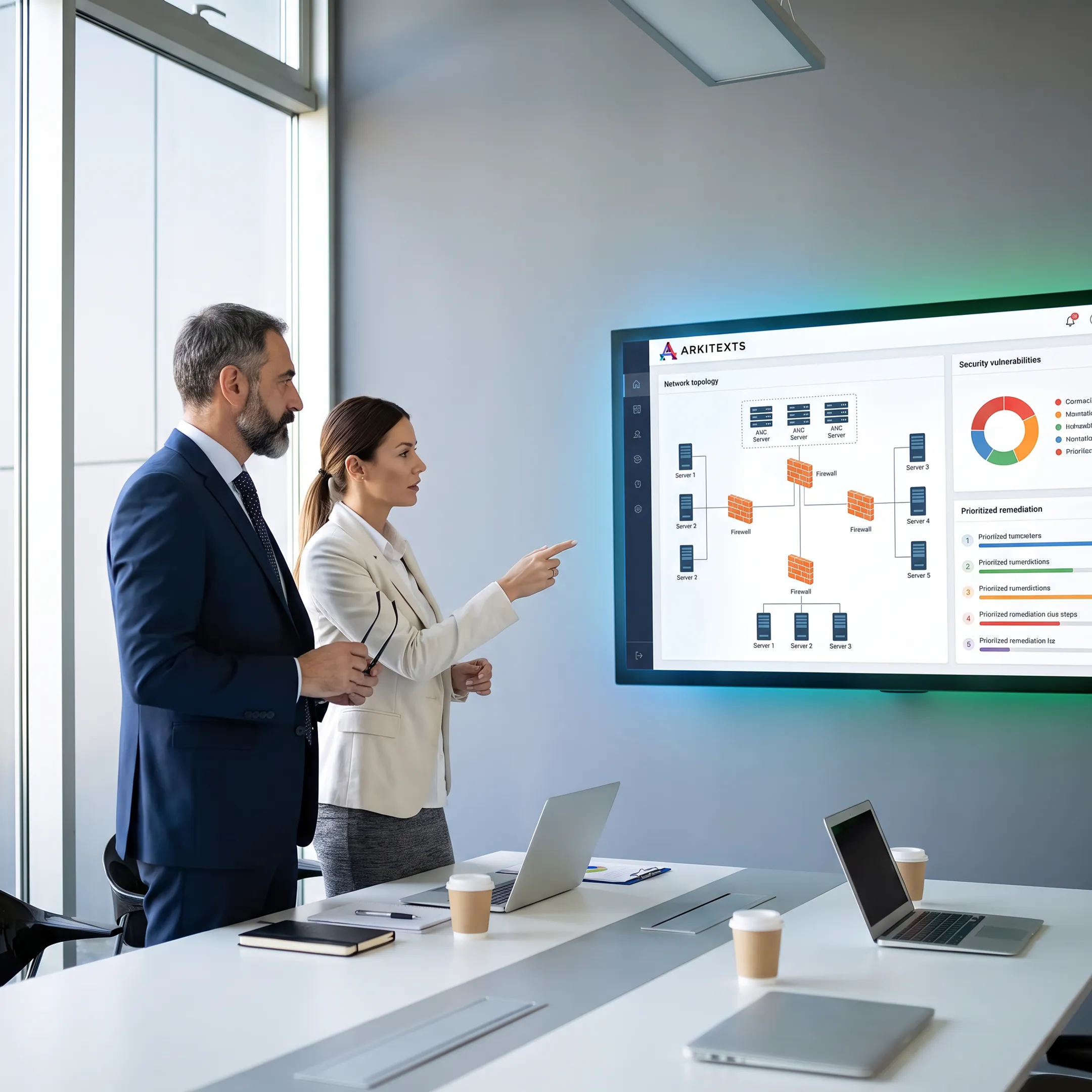 Consultant assessing a business network