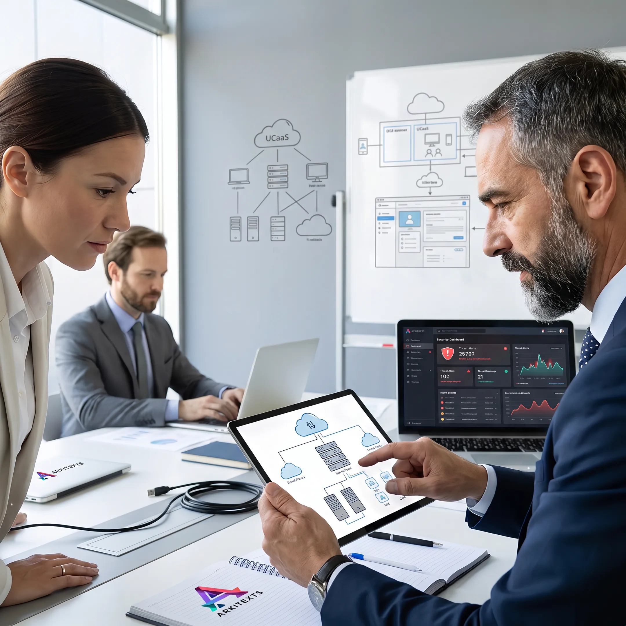 Business team discussing managed IT strategy
