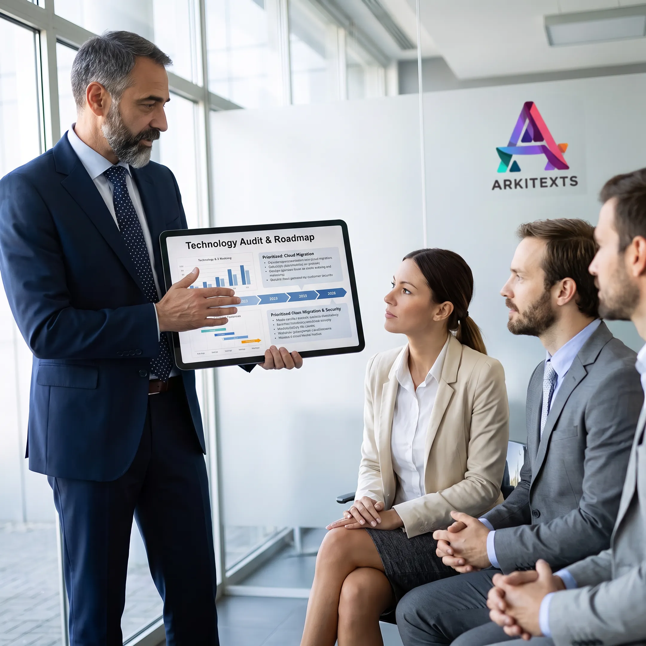 IT advisor discussing audit recommendations
