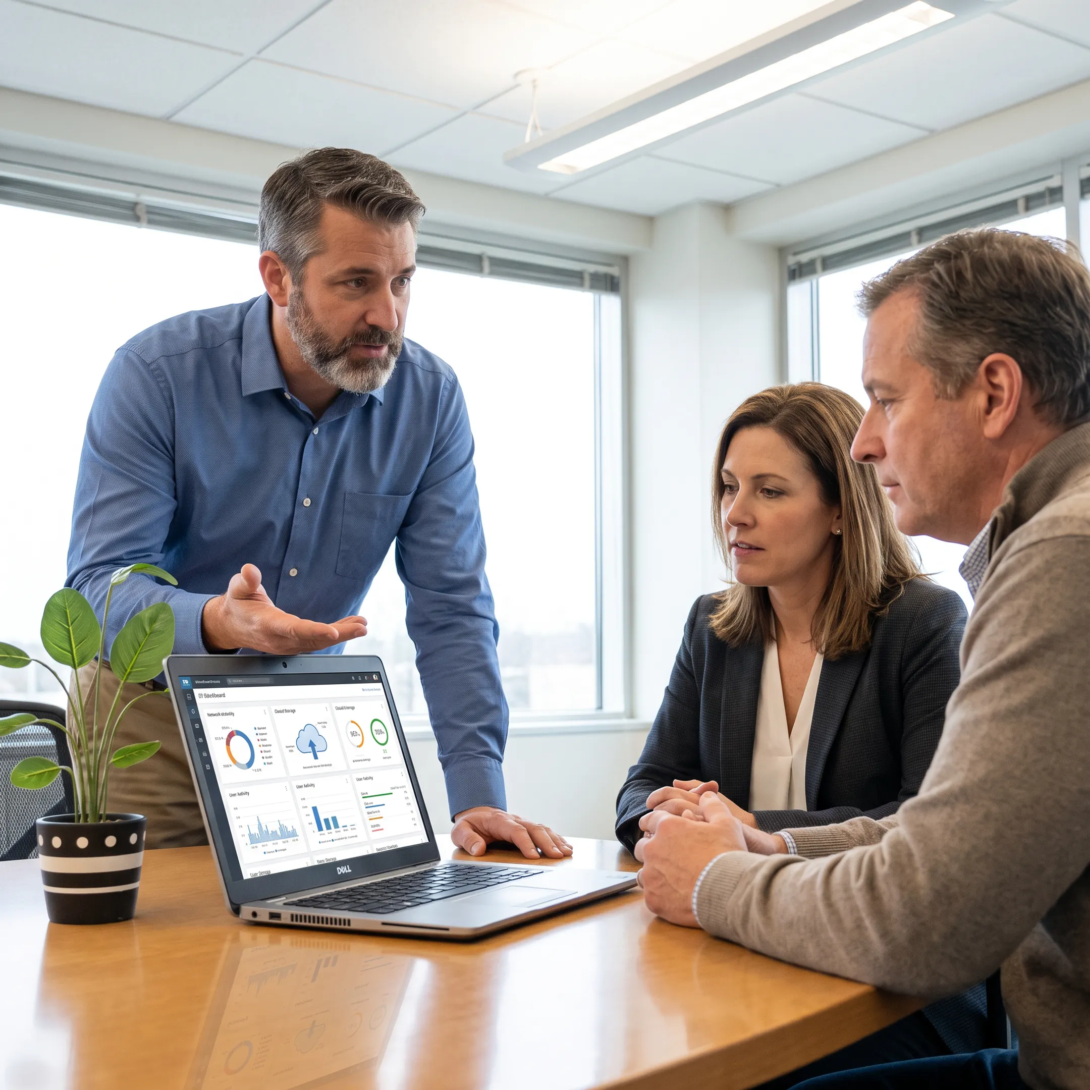 IT consultant discussing a technology strategy