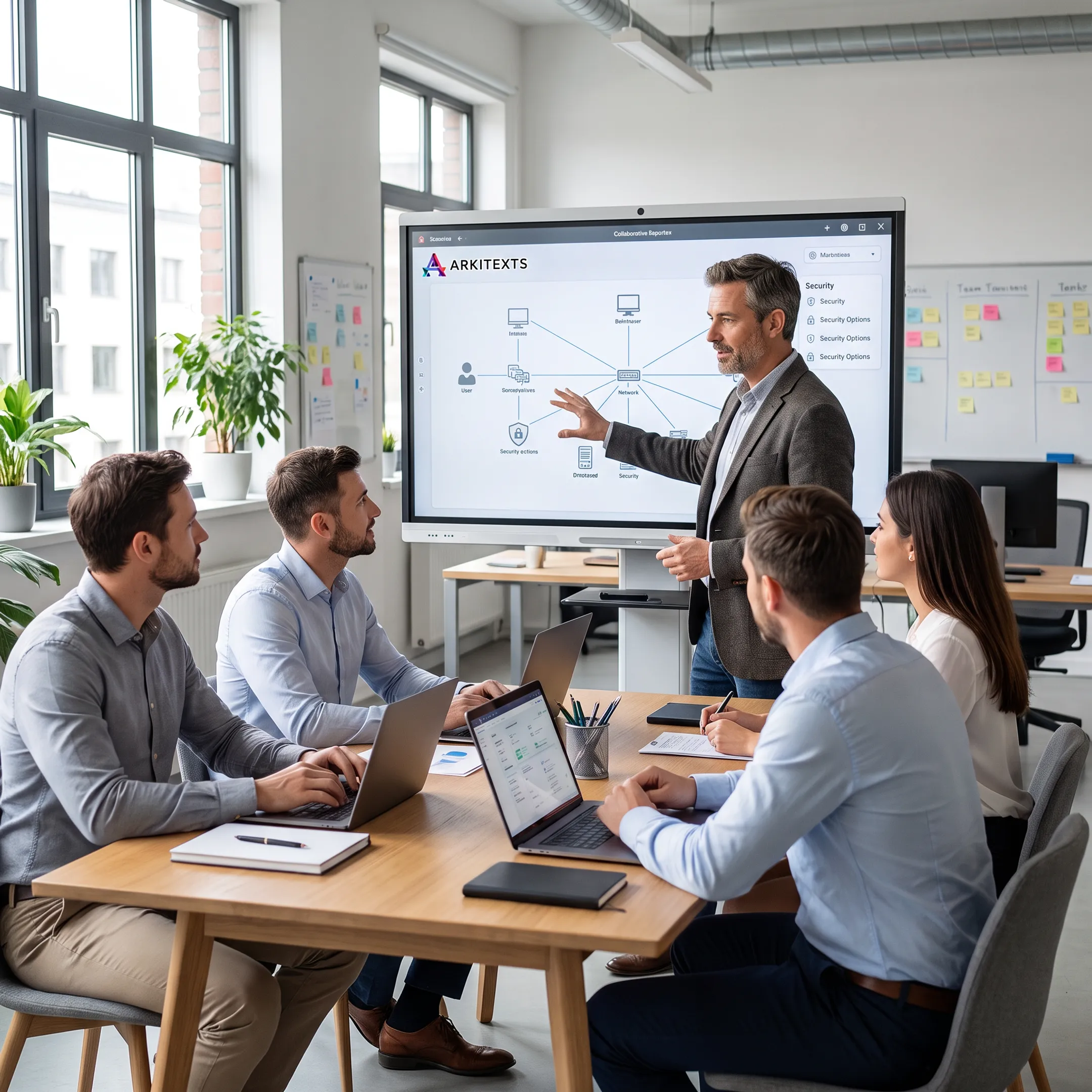Business team discussing managed IT strategy