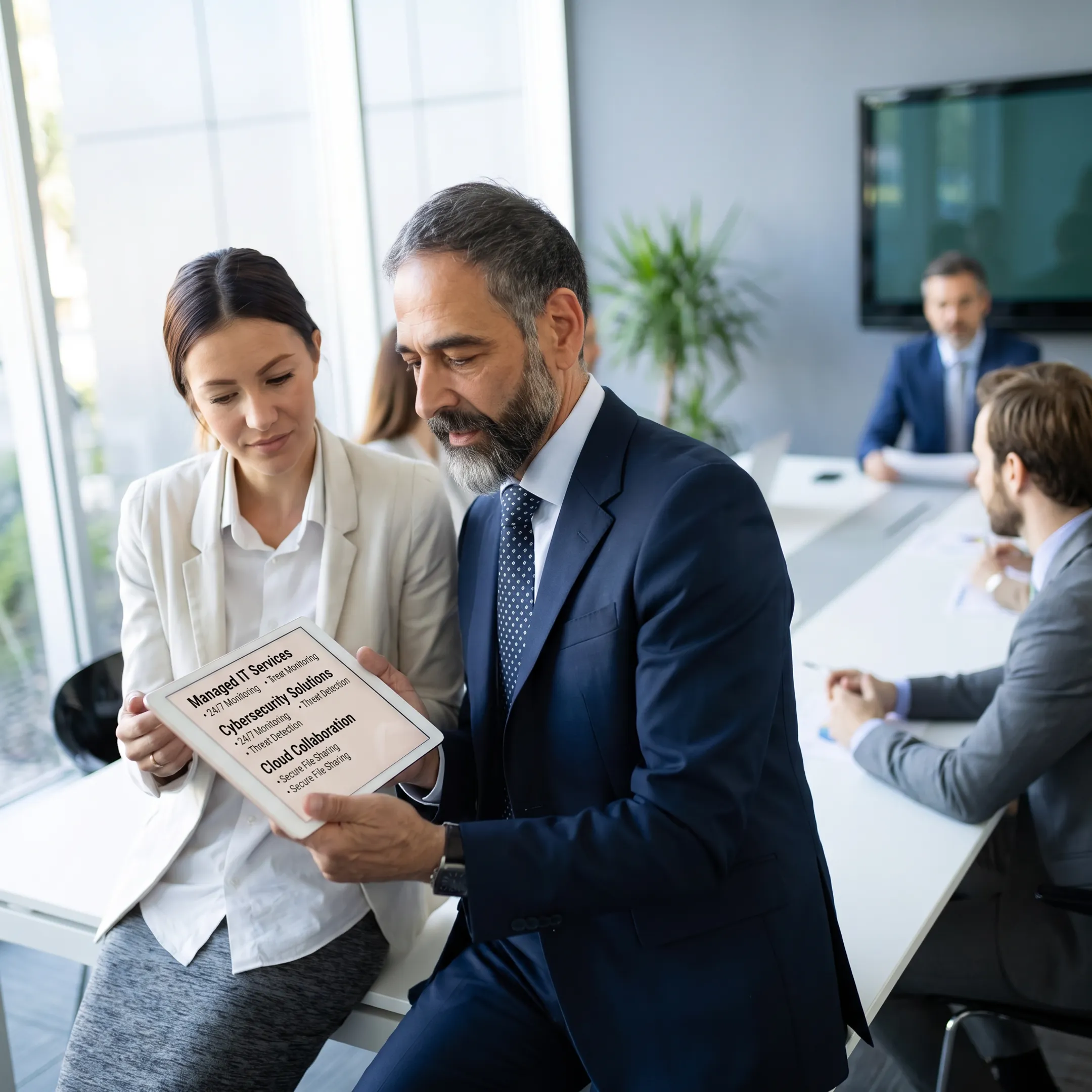 Technology advisor discussing secure managed IT options