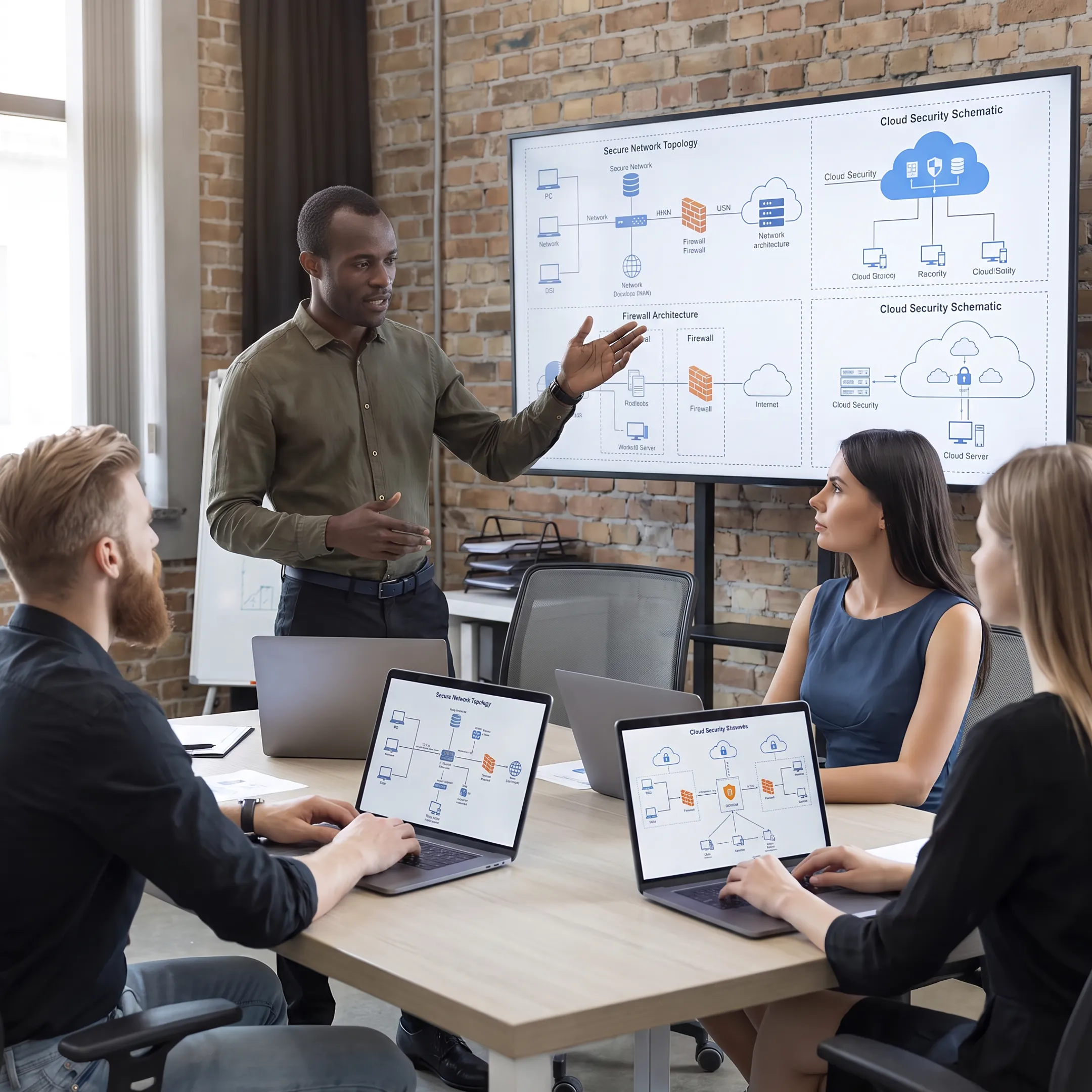 IT advisor discussing a secure network plan