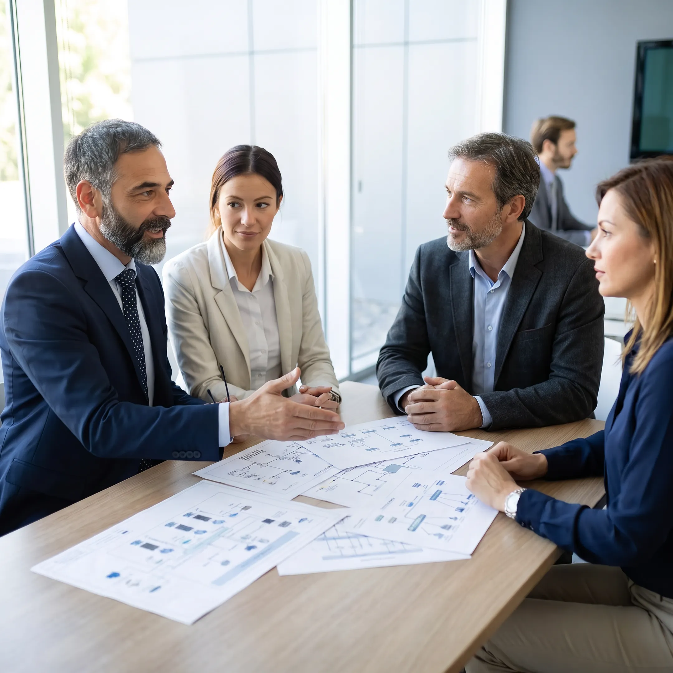 Business professionals reviewing a managed IT strategy