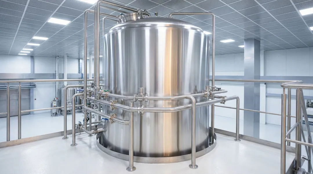 Stainless steel 316L hot water storage tanks in food processing or pharmaceutical facility