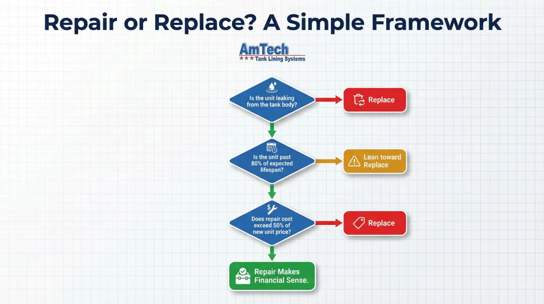 Repair versus replace water heater decision framework checklist flowchart