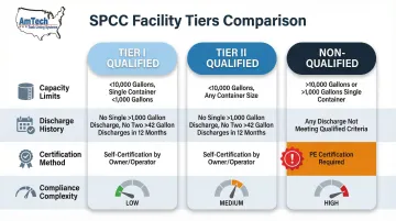 SPCC facility tier compliance comparison chart self-certify versus engineer certification requirements
