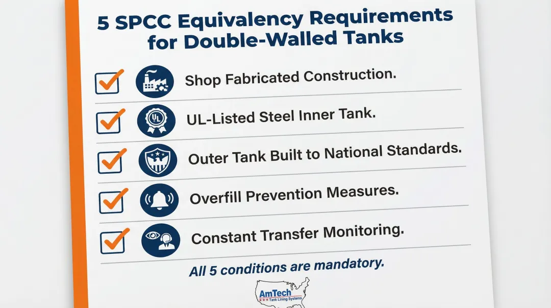 5 SPCC equivalency requirements checklist for double-walled tank secondary containment