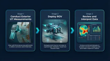 3-step NDT and ROV-assisted cold water tank inspection process overview