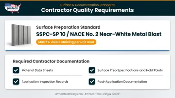 AWWA D102 surface preparation and contractor documentation checklist for tank lining