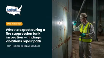 What to expect during a fire suppression tank inspection — findings violations repair path