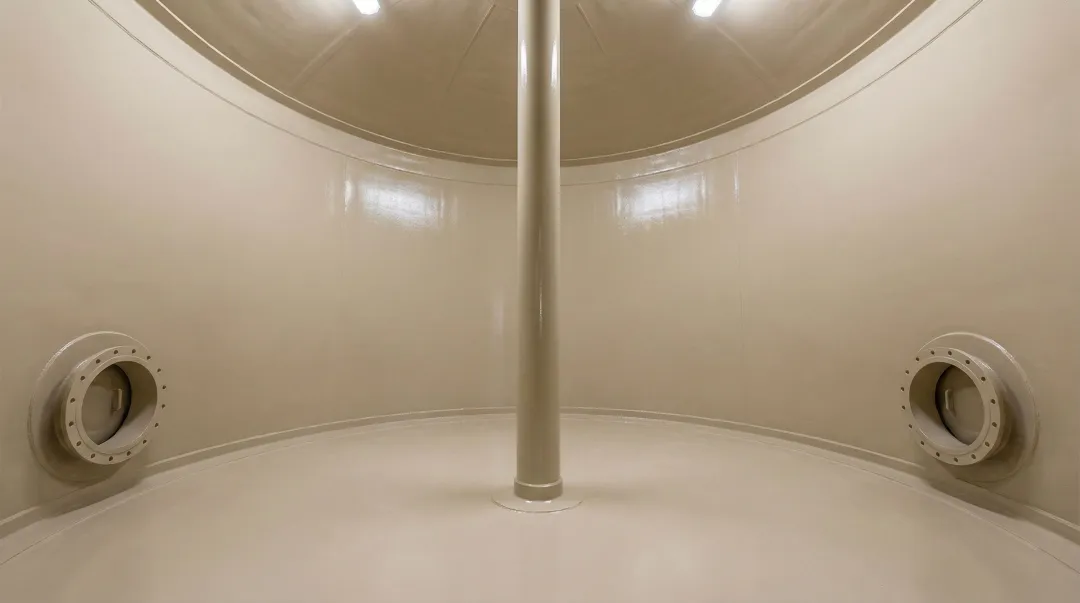 AmTech DuraChem and HydraStone protective tank lining system application on industrial pressure vessel