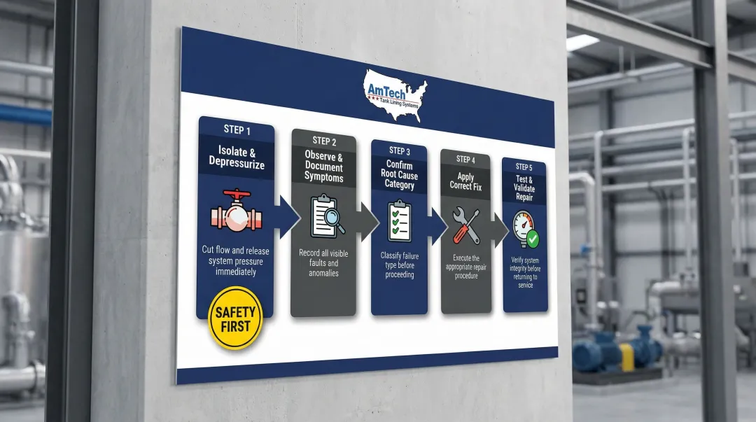 5-step industrial pressure tank emergency response process flow diagram