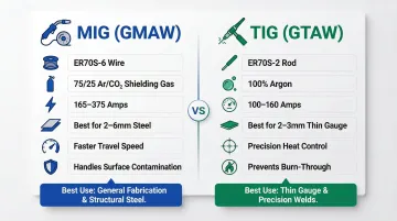 MIG versus TIG welding comparison for steel diesel fuel tank repair