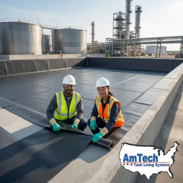 Industrial containment dike with chemical-resistant liner installation