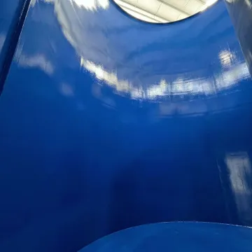 Industrial tank interior showing applied protective lining system