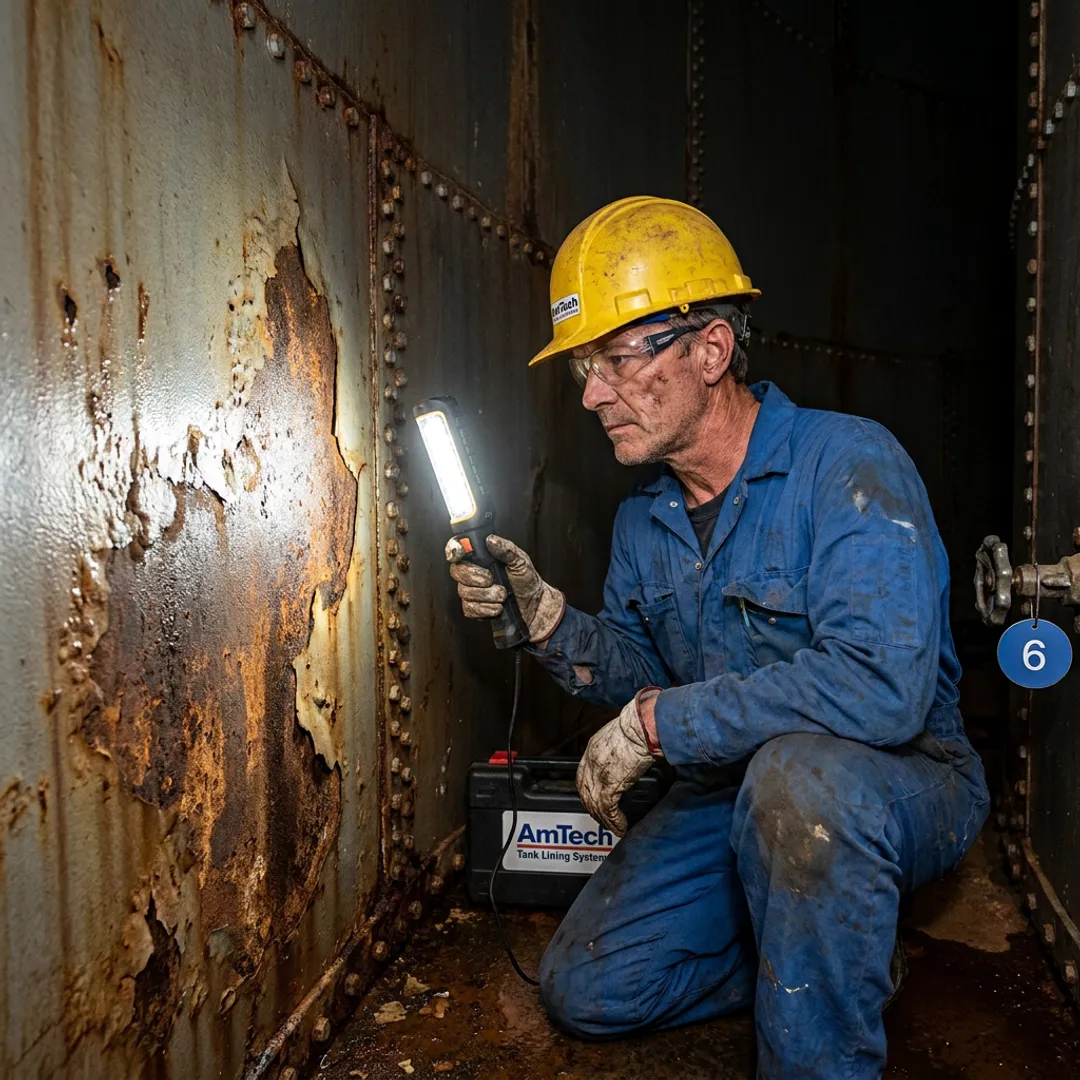 Interior corrosion repair & relining for bolted steel tanks