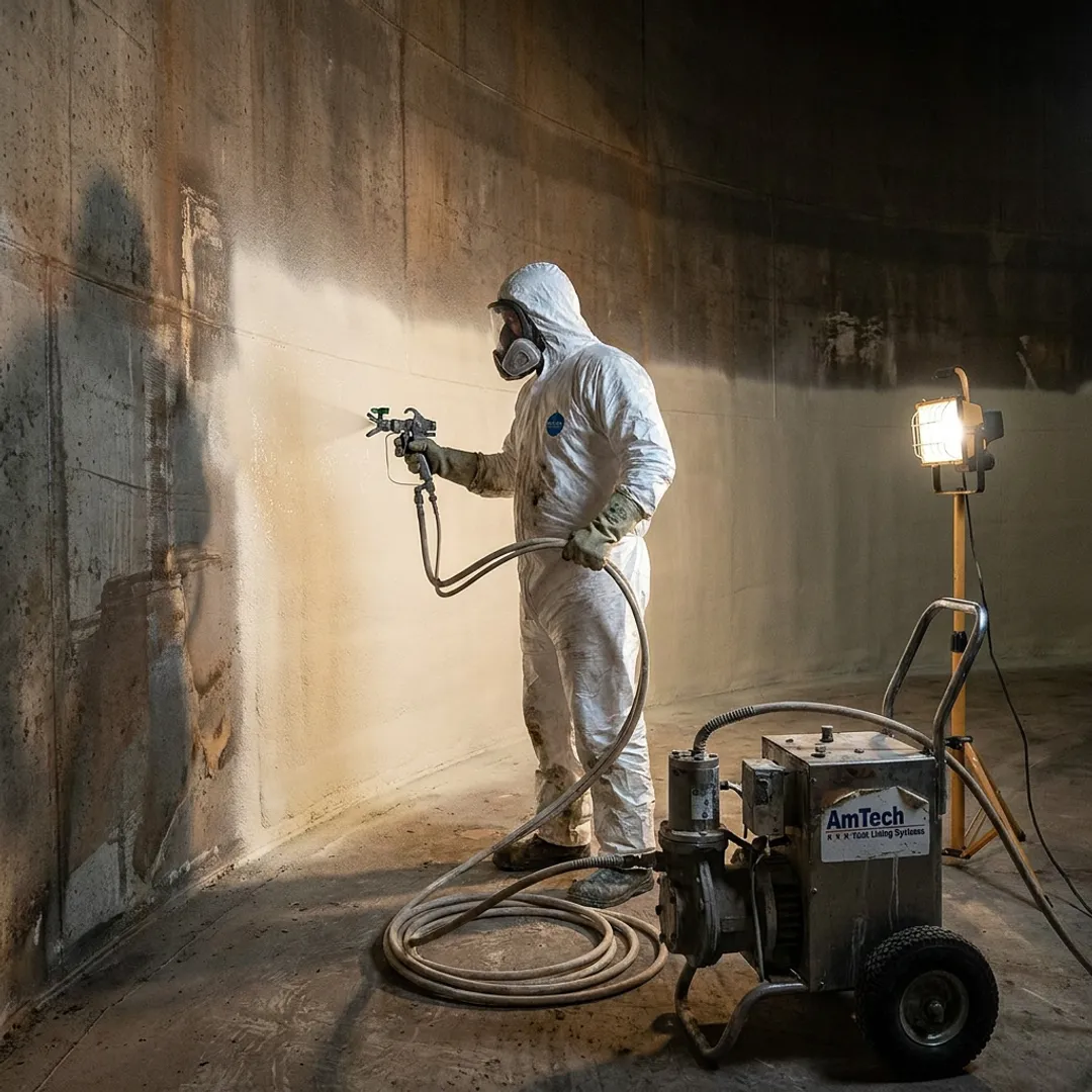 Core service page — fire suppression holding tank lining & coating