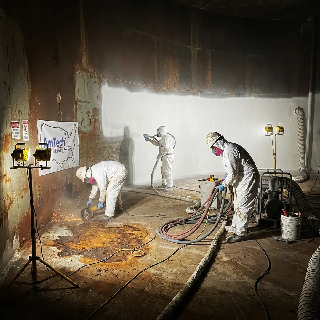 Fire suppression tank corrosion repair & interior relining