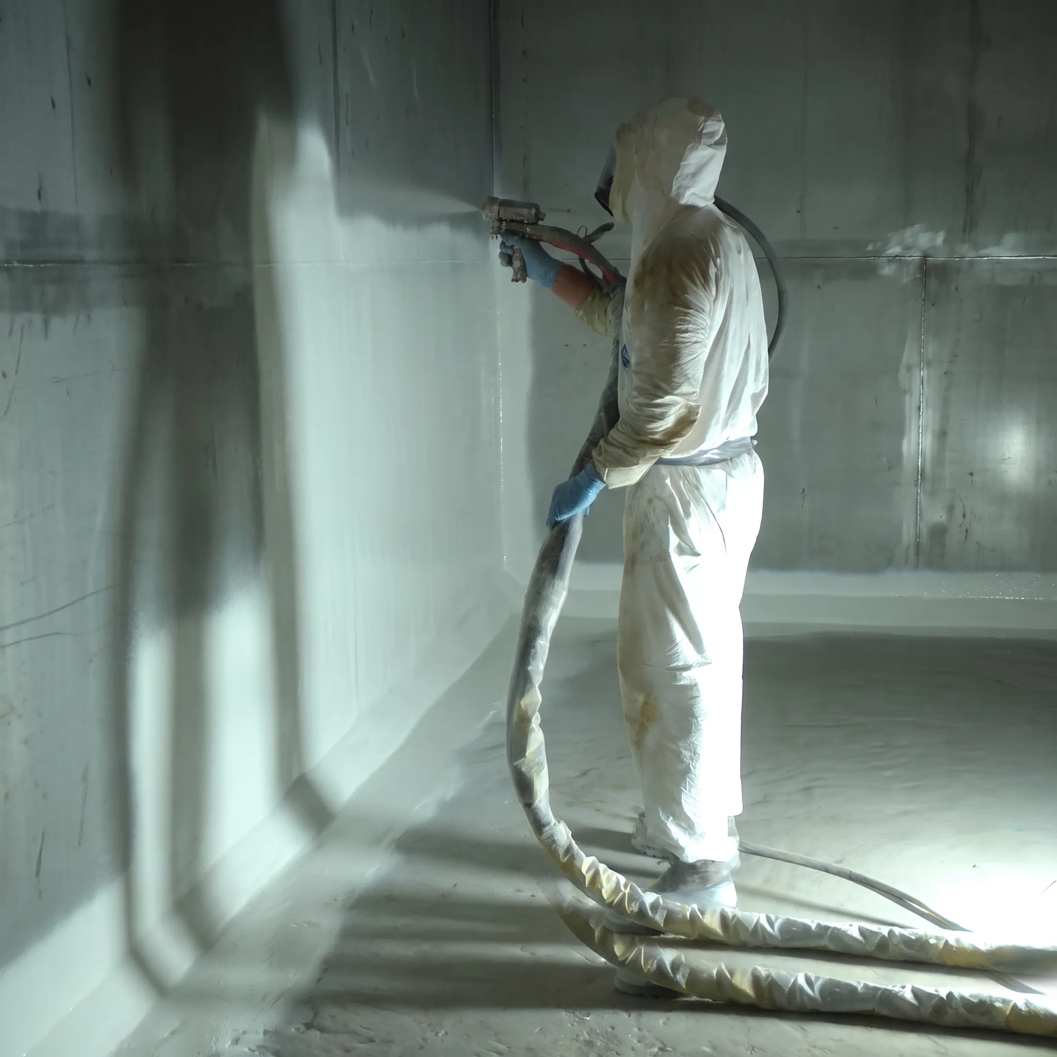 Protective lining applied inside a fire suppression tank