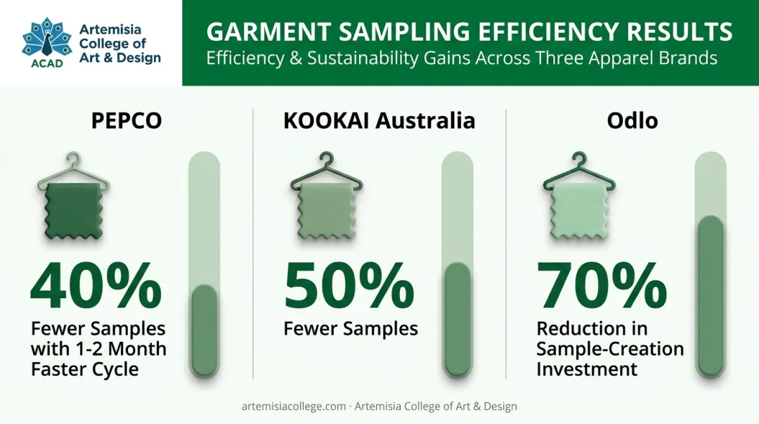 Brand results comparison showing sample reduction from 3D simulation adoption