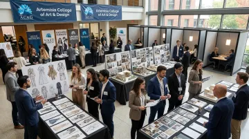 Artemisia College campus hiring event with fashion and interior design recruiters