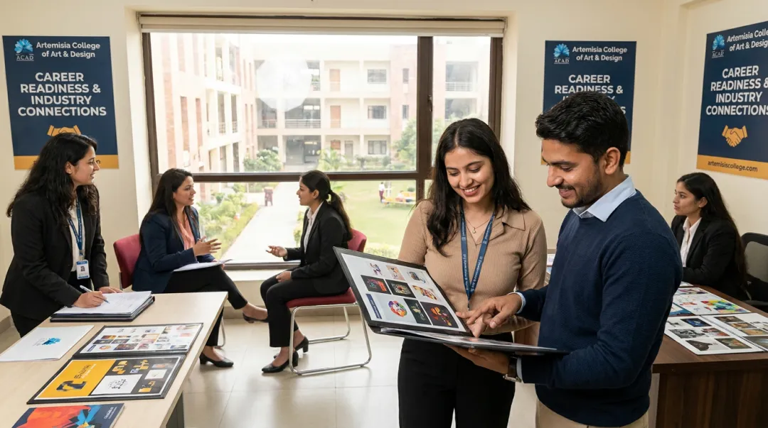 Artemisia College placement cell connecting design students with hiring firms