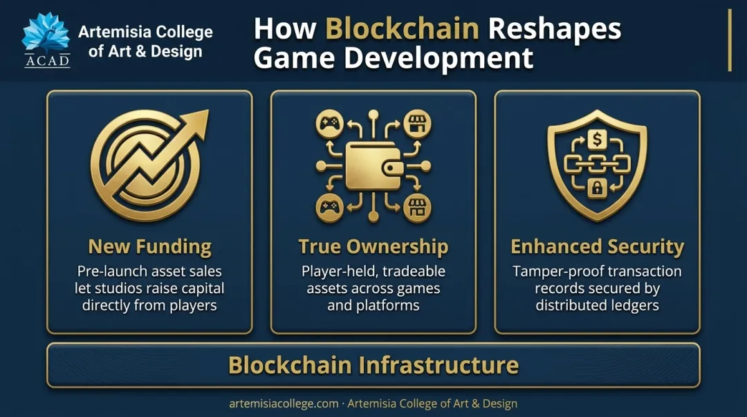 Three pillars of blockchain game development funding ownership and security