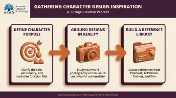 Three-step process for finding character design inspiration sources