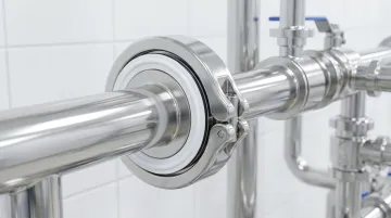 Sanitary PTFE envelope gasket tri-clamp connection used in pharmaceutical bioprocessing