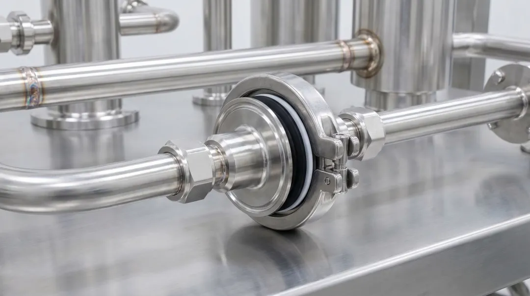 EPDM tri-clamp sanitary gaskets used in pharmaceutical and dairy processing piping