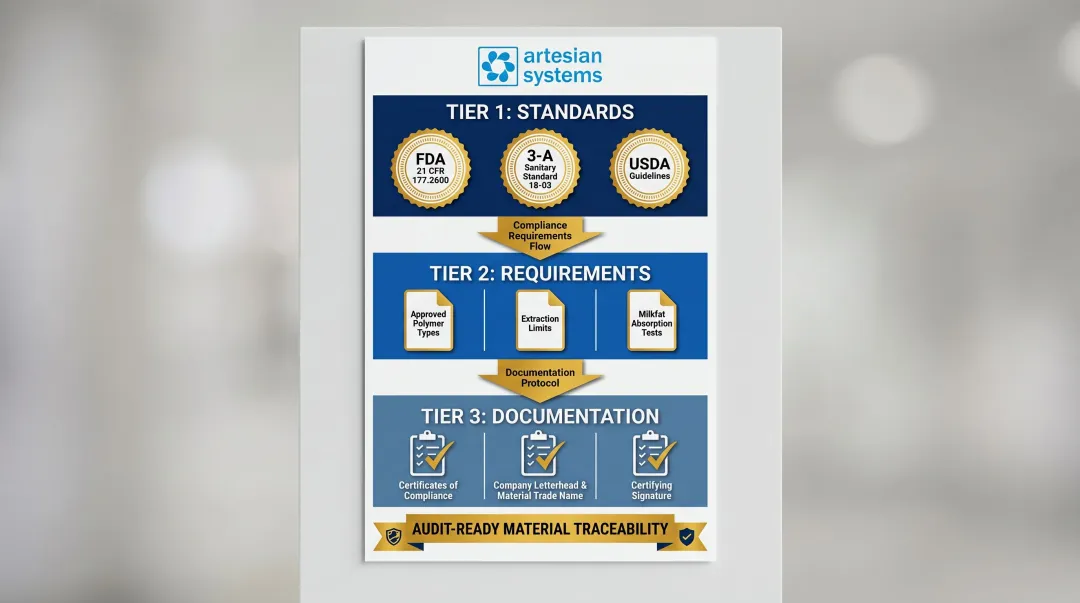 FDA 21 CFR 177.2600 and 3-A sanitary standard FKM compliance documentation requirements flow