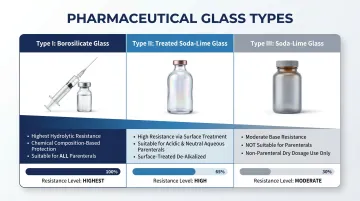 Three-tier pharmaceutical glass classification comparison by hydrolytic resistance type