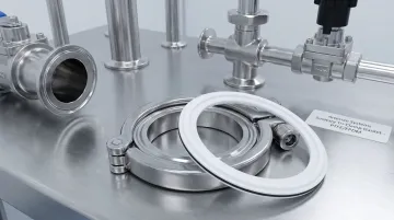 Artesian Systems sanitary PTFE envelope tri-clamp gaskets for pharmaceutical and food processing