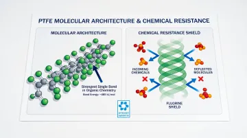 PTFE carbon-fluorine molecular bond structure and chemical resistance mechanism diagram