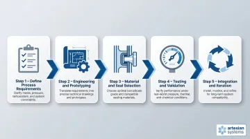 Five-step custom borosilicate component design fabrication and validation process flow