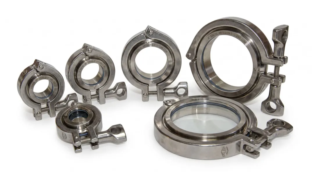 Artesian Systems sanitary sight glass product lineup in multiple sizes