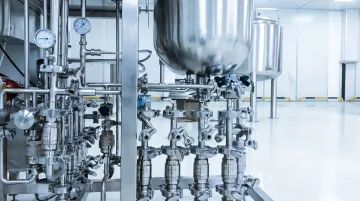 Stainless steel sanitary piping systems in pharmaceutical and food processing facility