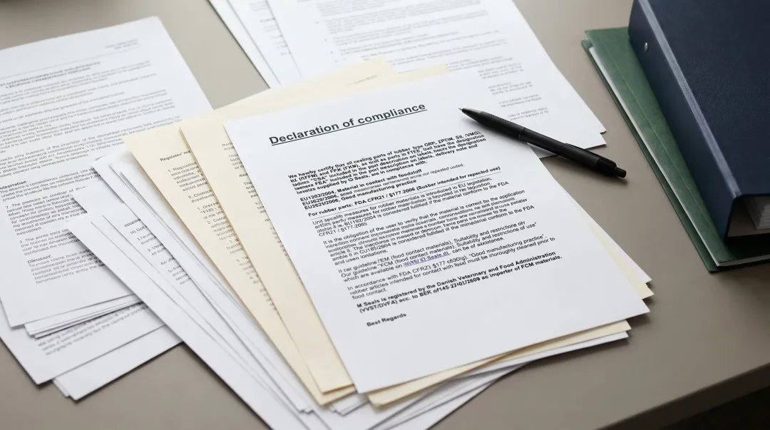 FDA 21 CFR food contact compliance certification documents and regulatory standards materials