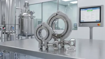 Certified borosilicate sight glass components with USP Type I DIN 7080 compliance documentation