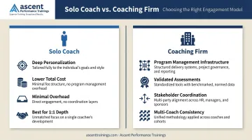 Solo executive coach versus coaching firm key differences side-by-side comparison