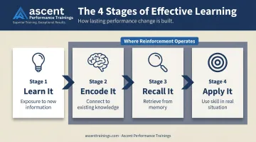 Four-stage learning model from exposure to real-world skill application