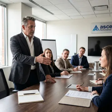 Executive leadership coaching session in Columbus office