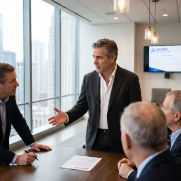 Executive leadership coaching session in Chicago office