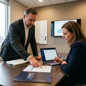 Executive sales coach reviewing pipeline strategy