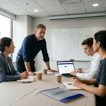 SaaS sales coaching session with team pipeline review