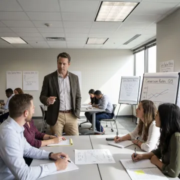 Sales management training workshop with team coaching