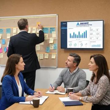 Sales trainer guiding a team through enablement planning
